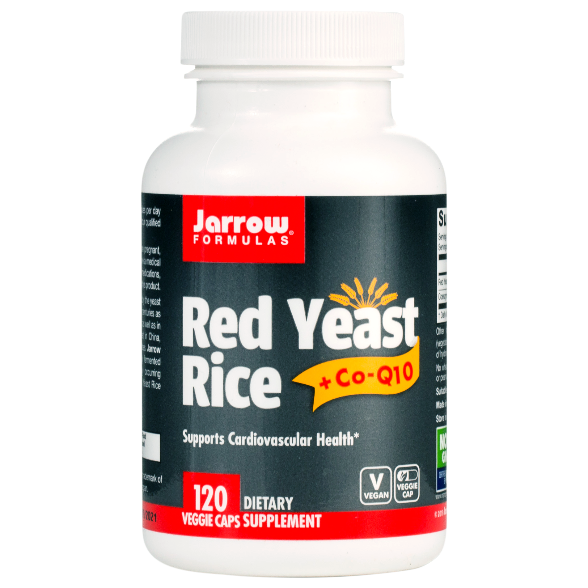 Jarrow formulas - red yeast rice supplement white bottle black label