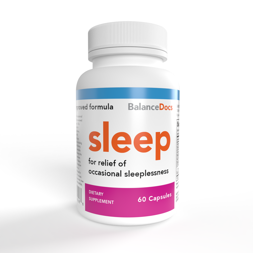 BalanceDocs - sleep dietary supplement white bottle