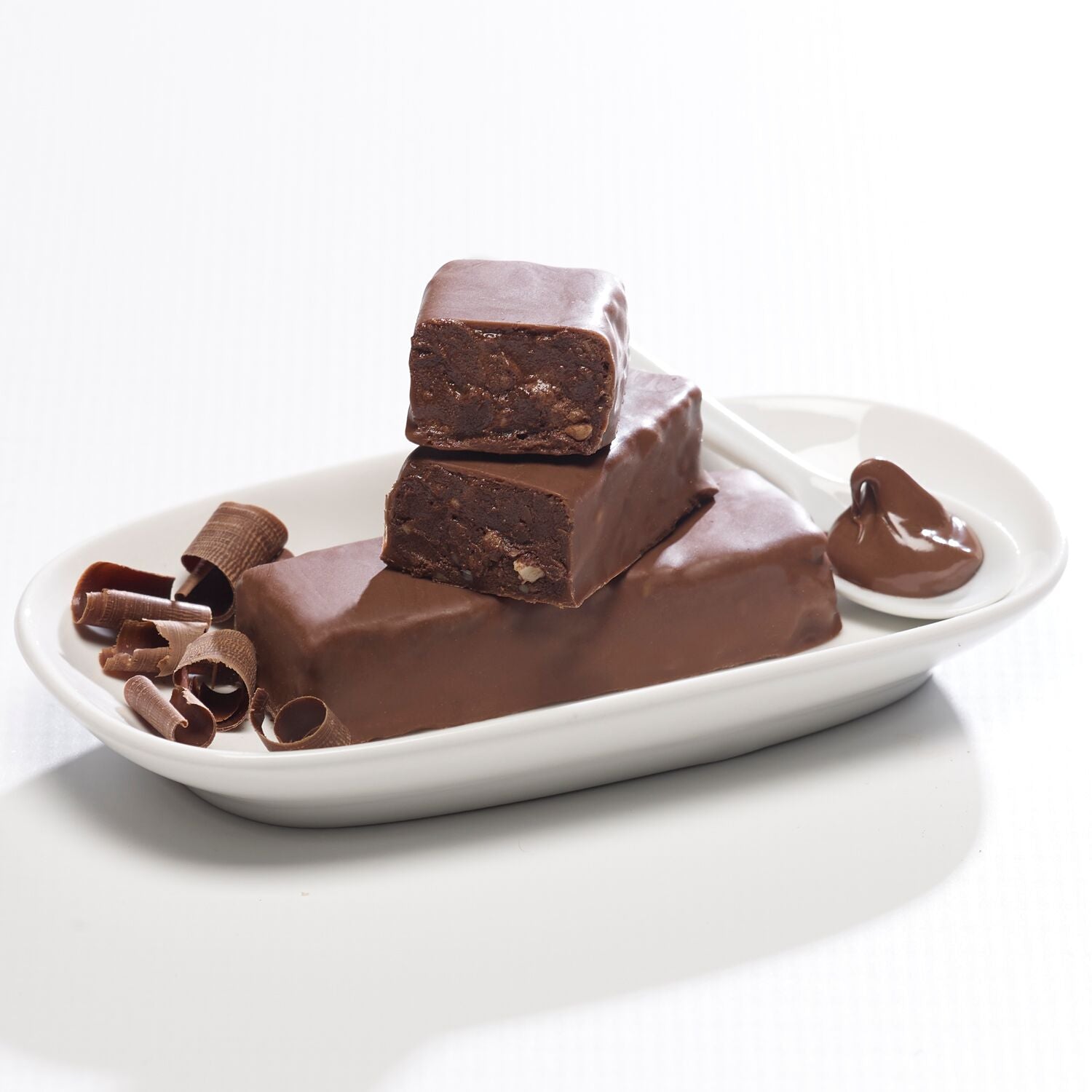 Chocolate Creme Keto Bars on white plate