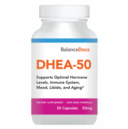 BalanceDocs - DHEA-50 white bottle