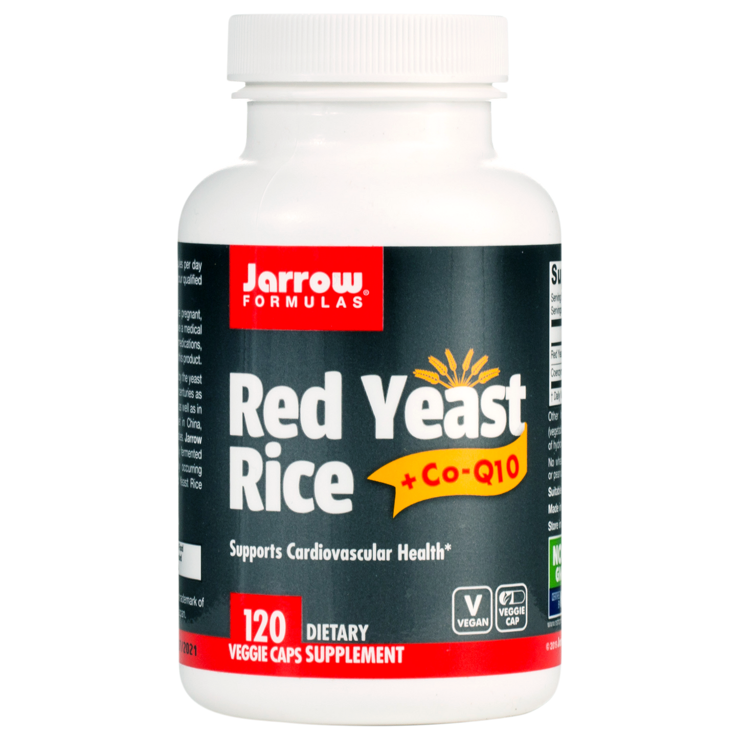 Jarrow formulas - red yeast rice supplement white bottle black label
