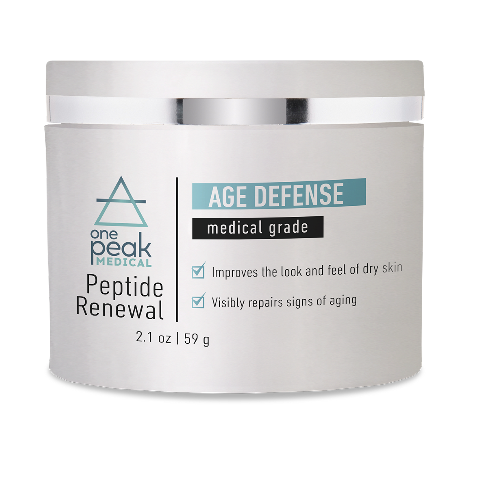 OnePeak Medical - Peptide Renewal skincare in grey tub