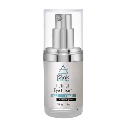 OnePeak Medical - retinol eye cream in short grey bottle