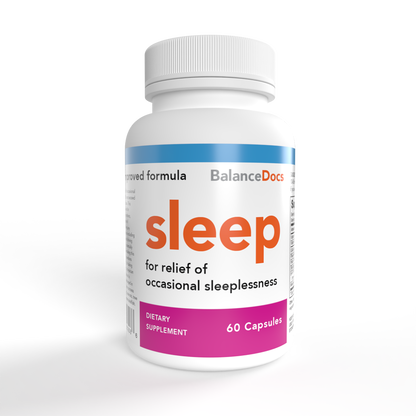 BalanceDocs - sleep dietary supplement white bottle