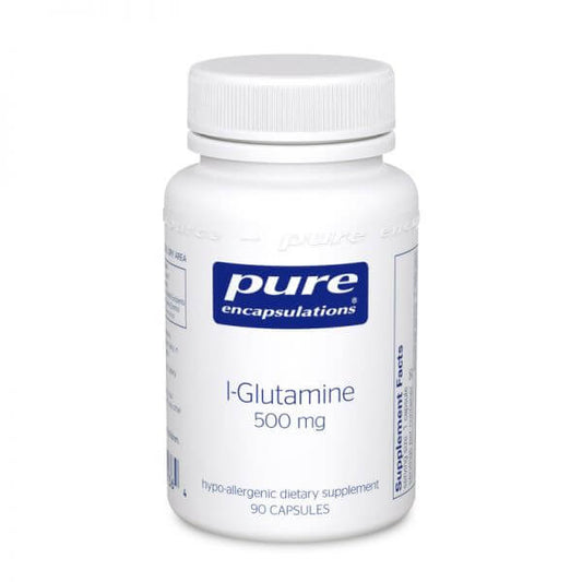 Pure encapsulations - l-glutamine 500 mg white bottle with blue label